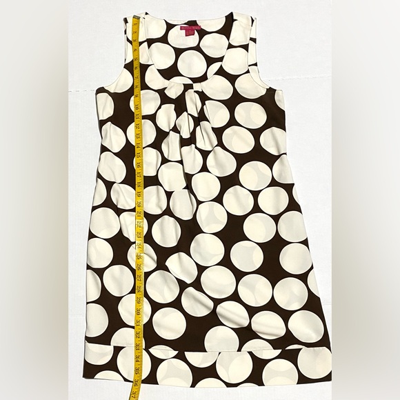 Sunny Leigh Womens 10 Brown/Cream Lg Polka Dot Sleeveless Dress Preppy Classic - Picture 11 of 13
